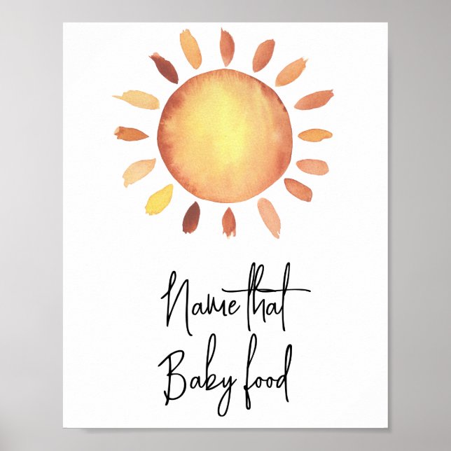 Watercolor sun - Name that baby food Poster (Front)