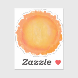 Watercolor Sun Outer Space Birthday Party Favor Sticker