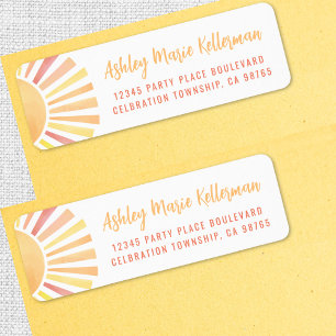 Watercolor Sun Return Address Label
