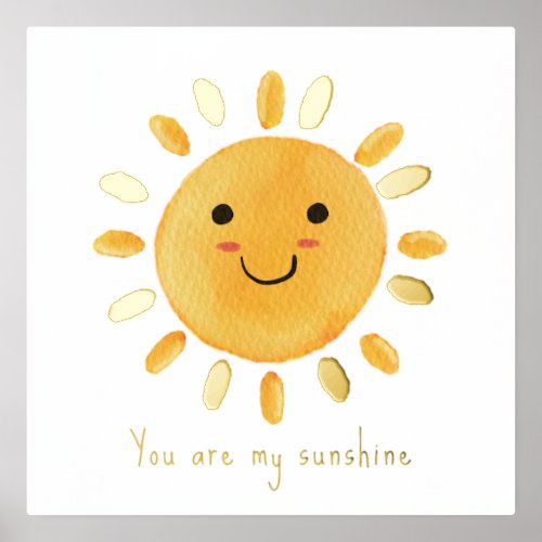 Watercolor Sun  You are my Sunshine Nursery Decor