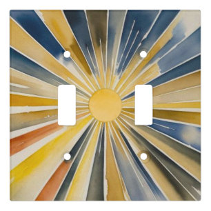 Watercolor Sunburst Flare Light Switch Cover