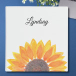 Watercolor Sunflower 3 Ring Binder<br><div class="desc">This floral binder is decorated with a yellow watercolor sunflower. Easily customizable. Use the Design Tool to change the text size,  style,  or color. Original Watercolor © Michele Davies.</div>