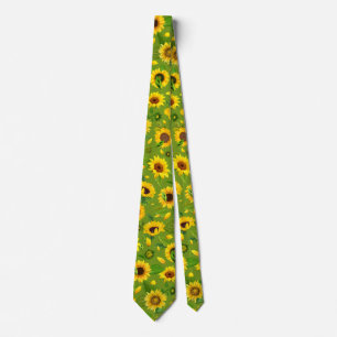 Watercolor Sunflower 4 Neck Tie