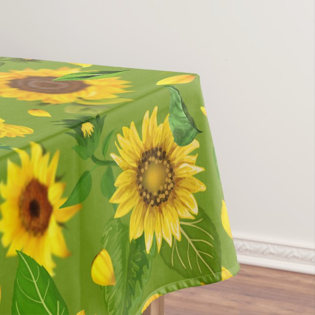 Watercolor Sunflower 4 Tablecloth (In Situ)
