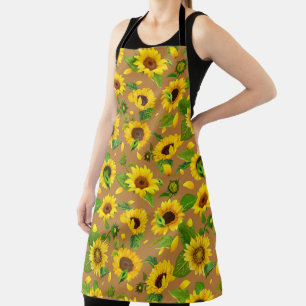 Watercolor Sunflower 5 Apron