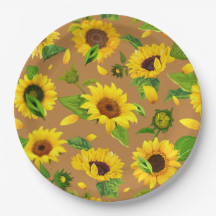 Watercolor Sunflower 5 Paper Plates