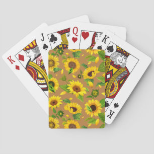 Watercolor Sunflower 5 Poker Cards