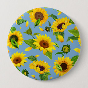 Watercolor Sunflower 6 Button
