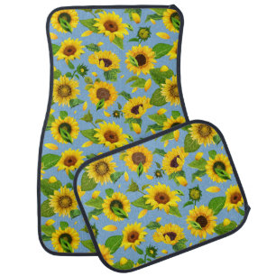 Watercolor Sunflower 6 Car Floor Mat
