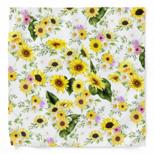 Watercolor Sunflower 7 Bandana