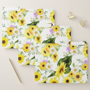 Watercolor Sunflower 7 File Folder
