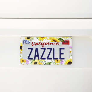 Watercolor Sunflower 7 License Plate Frame