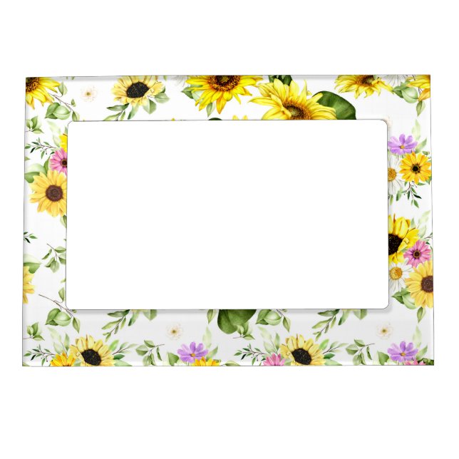 Watercolor Sunflower 7 Magnetic Frame (Front)