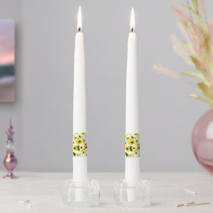 Watercolor Sunflower 7 Taper Candle