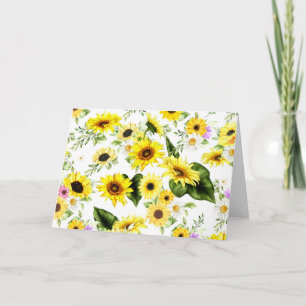 Watercolor Sunflower 7 Thank You Card