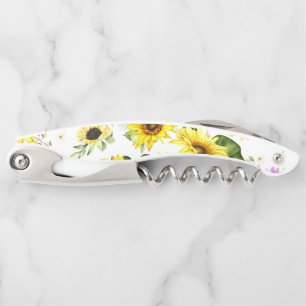 Watercolor Sunflower 7 Waiter's Corkscrew