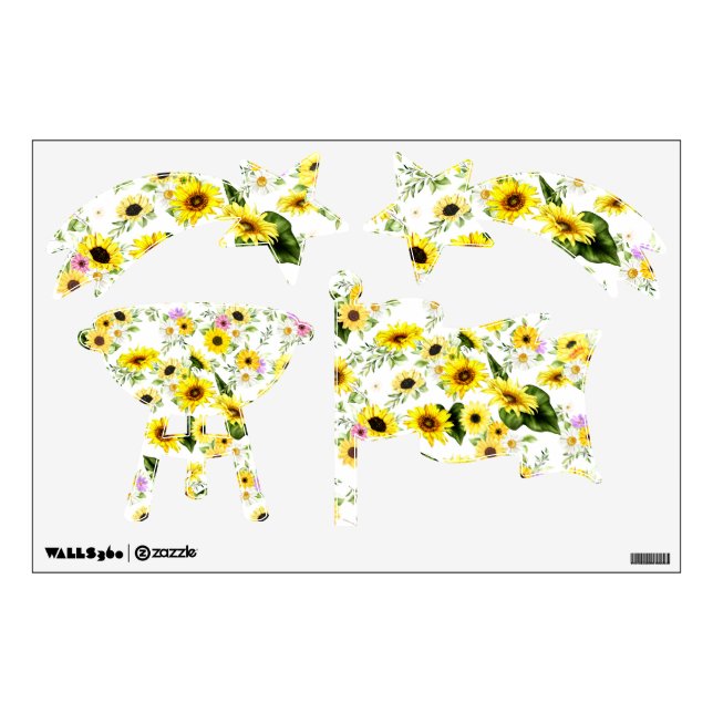 Watercolor Sunflower 7 Wall Decal (Front)