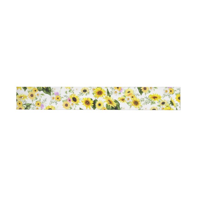Watercolor Sunflower 7 Wrap Around Label (Individual)