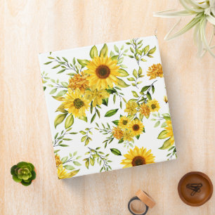 Watercolor Sunflower 8 3 Ring Binder