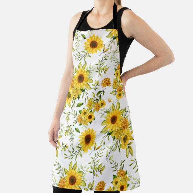 Watercolor Sunflower 8 Apron (Insitu)