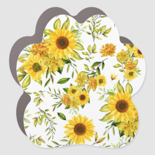 Watercolor Sunflower 8 Car Magnet