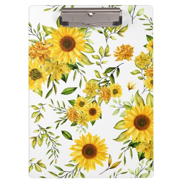 Watercolor Sunflower 8 Clipboard (Front)