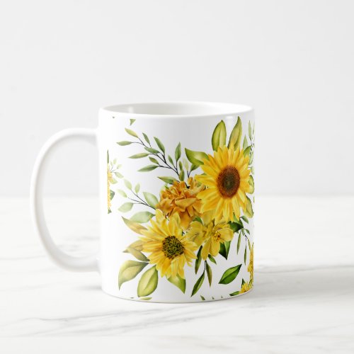 Watercolor Sunflower 8 Coffee Mug