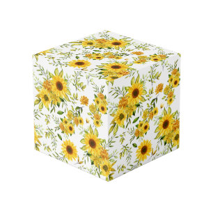 Watercolor Sunflower 8 Cube