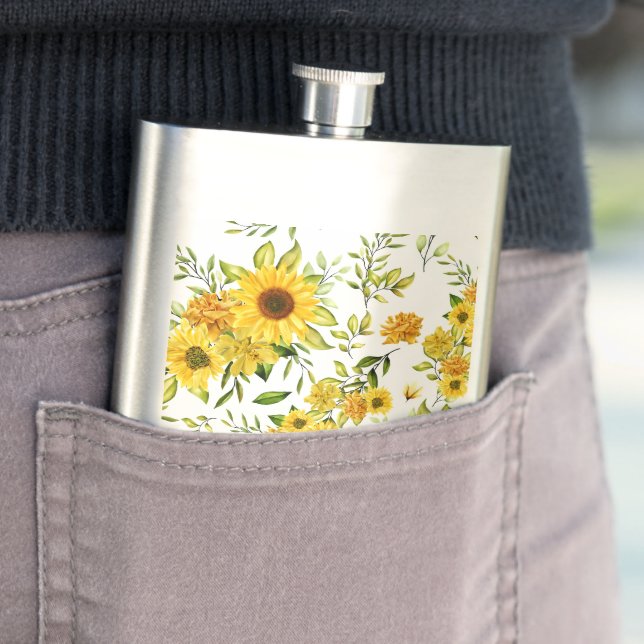 Watercolor Sunflower 8 Flask (In Situ)