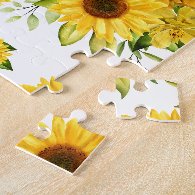 Watercolor Sunflower 8 Jigsaw Puzzle (Side)