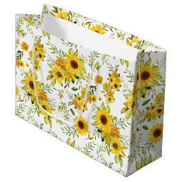 Watercolor Sunflower 8 Large Gift Bag