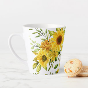 Watercolor Sunflower 8 Latte Mug