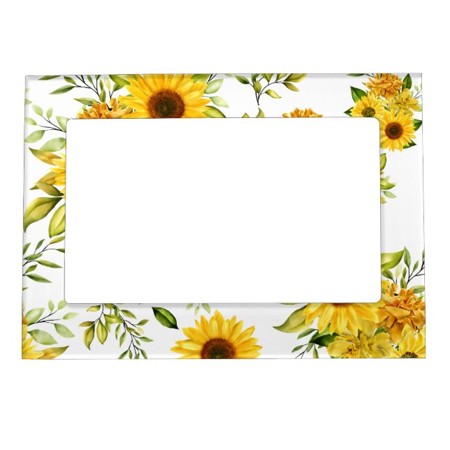 Watercolor Sunflower 8 Magnetic Frame (Front)