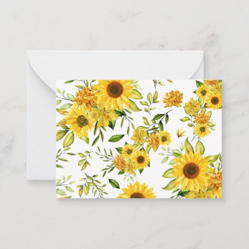 Watercolor Sunflower 8 Note Card