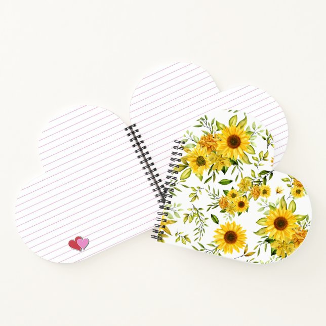 Watercolor Sunflower 8 Notebook (Inside)