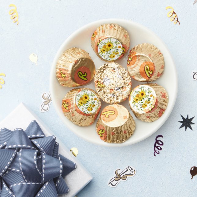 Watercolor Sunflower 8 Reese's Peanut Butter Cups (Party)