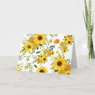 Watercolor Sunflower 8 Thank You Card