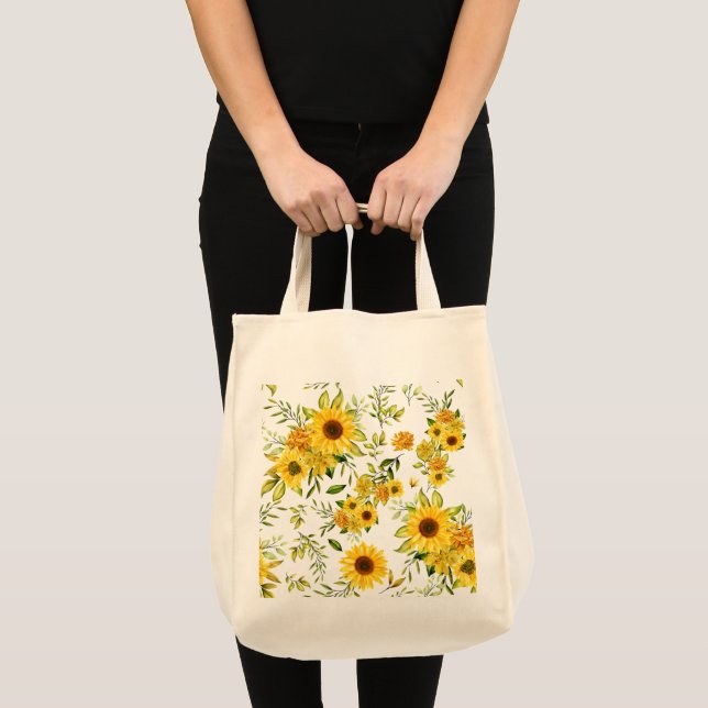 Watercolor Sunflower 8 Tote Bag (Front (Product))
