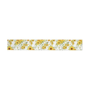 Watercolor Sunflower 8 Wrap Around Label