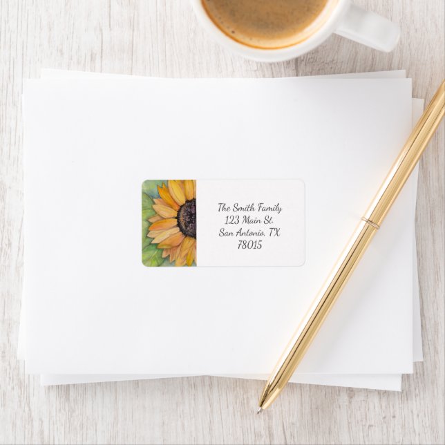 Watercolor Sunflower Address Label (Insitu)