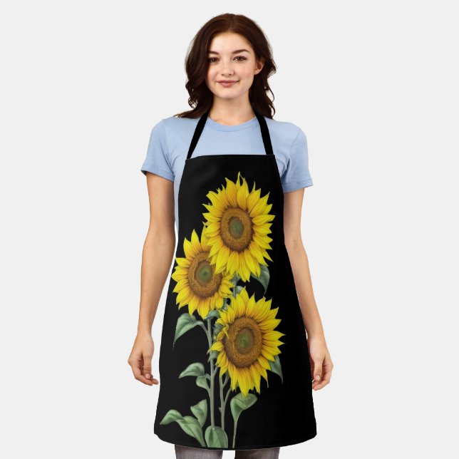 Watercolor Sunflower Apron (Worn)