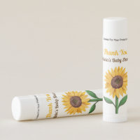 Watercolor Sunflower Baby Shower Favors Lip Balm