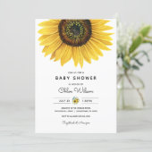 Watercolor Sunflower Baby Shower Invitation (Standing Front)