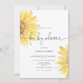 Watercolor Sunflower baby shower Invitation (Front)