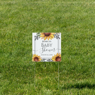 Watercolor Sunflower Baby Shower  Sign