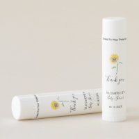 Watercolor Sunflower Baby Shower Thank you Simple Lip Balm