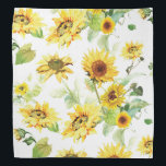 Watercolor Sunflower Bandana<br><div class="desc">Watercolor Sunflower</div>