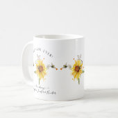 Watercolor Sunflower Bees Best Mom Ever Script Coffee Mug (Front Left)