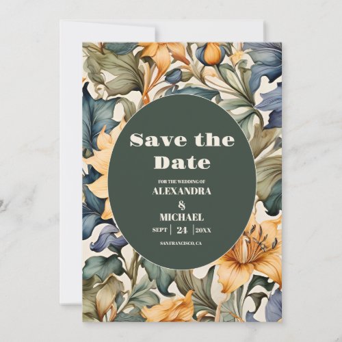 Watercolor Sunflower Botanical Wedding Save The Date