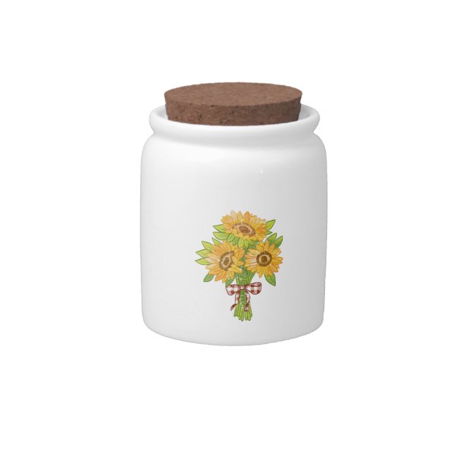 Watercolor Sunflower Bouquet Clipart Candy Jar (Front)
